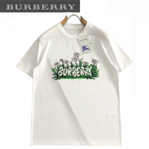 BURBERRY-042210 버버리 화이트 패치 장식 티셔츠 남성용