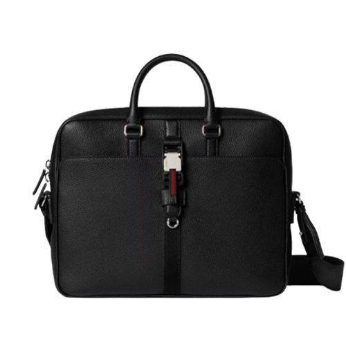 [스페셜오더]GUCCI-816757 1042 구찌 블랙 웹 디테일 미디엄 브리프케이스