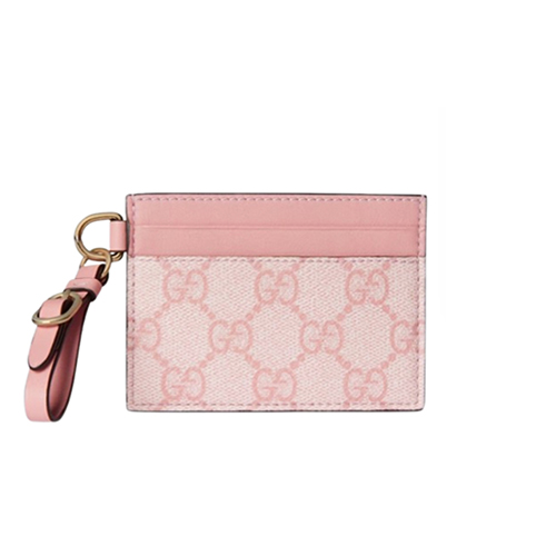 [스페셜오더]GUCCI-819121 8459 구찌 핑크 GG 엠블럼 스트랩 카드 케이스