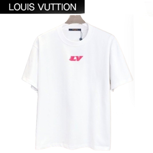 LOUIS VUITTON-051710 루이비통 화이트 아플리케 장식 티셔츠 남여공용