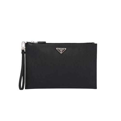 [스페셜오더]PRADA-2NH005 프라다 블랙 사피아노 가죽 파우치