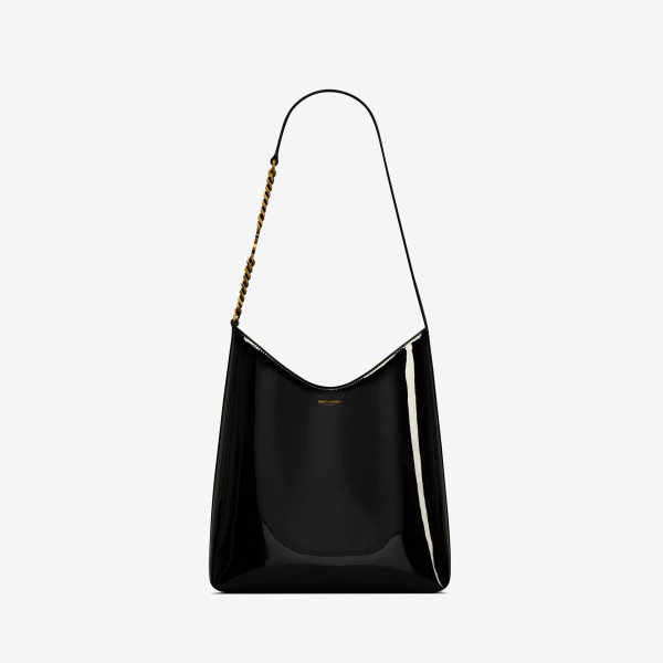 [스페셜오더]YSL-762336 생 로랑 블랙 페이턴트 RENDEZ-VOUS 호보백 24cm