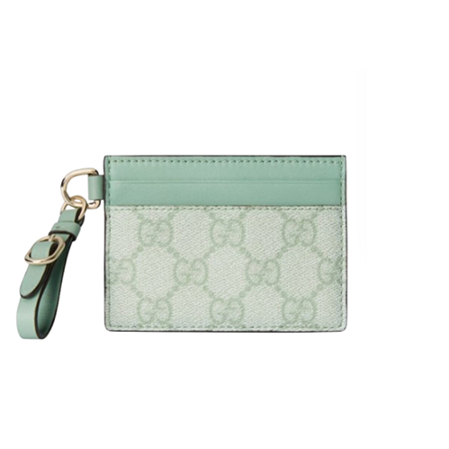 [스페셜오더]GUCCI-819121 8458 구찌 세이지 그린 GG 엠블럼 스트랩 카드 케이스