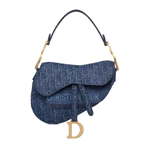 [스페셜오더]DIOR-M0446 디올 블루 데님 패브릭 SADDLE 백
