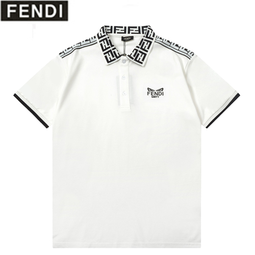 FENDI-040112 펜디 화이트 FF 스트라이프 장식 폴로 티셔츠 남성용