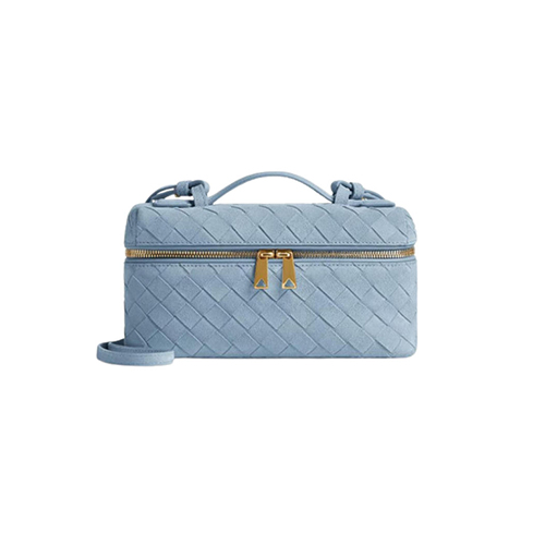 [스페셜오더]BOTTEGA VENETA-789109 보테가 베네타 블루 스웨이드 뱅뱅 베니티 케이스