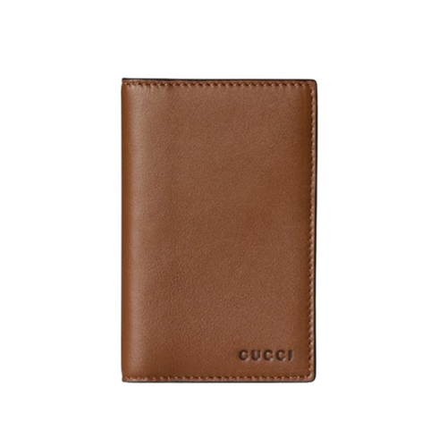 [스페셜오더]GUCCI-818953 1000 구찌 브라운 GG 엠블럼 바이폴드 엠보스 카드 케이스