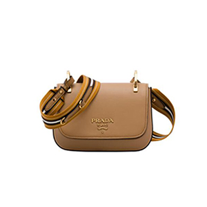[스페셜오더]PRADA-1BD110 프라다 브라운 송아지 가죽 멀티컬러 숄더 스트랩 백