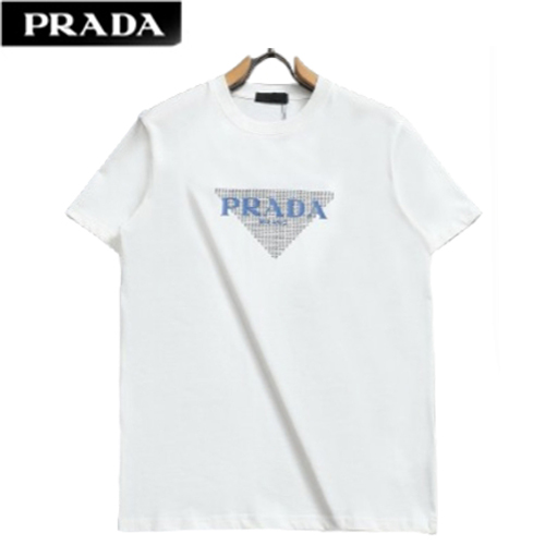 PRADA-060913 프라다 화이트 프린트 장식 티셔츠 남여공용