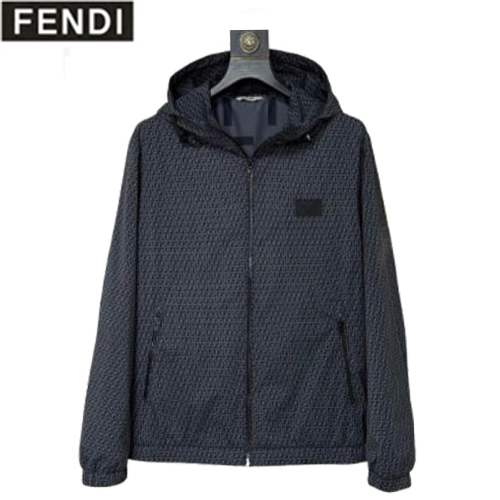 FENDI-081713 펜디 네이비 FF 바람막이 후드 재킷 남성용