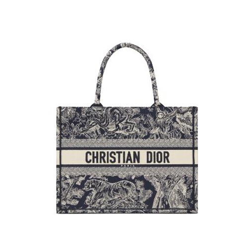 [스페셜오더]DIOR-M1296Z 디올 블루 Toile de Jouy Reverse 자수 BOOK TOTE 미디엄 토트 백 36CM