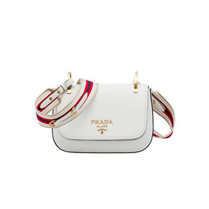 [스페셜오더]PRADA-1BD110 프라다 화이트 송아지 가죽 멀티컬러 숄더 스트랩 백