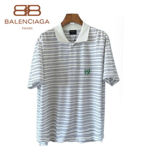 BALENCIAGA-06039 발렌시아가 화이트 스트라이프 폴로 티셔츠 남여공용