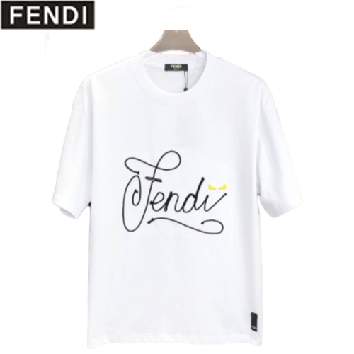 FENDI-051714 펜디 화이트 아플리케 장식 티셔츠 남여공용