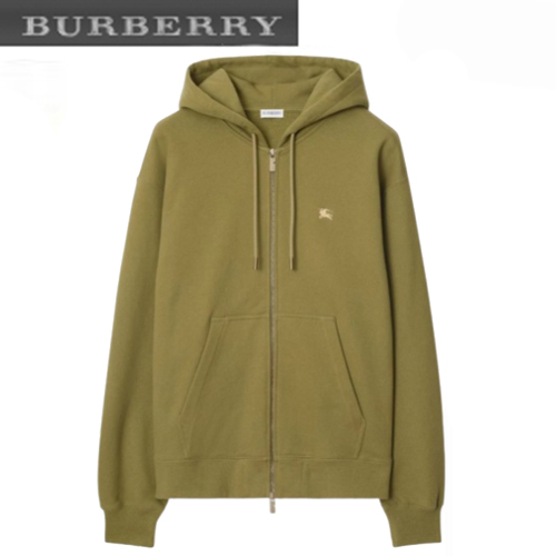 BURBERRY-81109371 버버리 카키 크로스 스티치 EKD 코튼 지퍼 후디 남여공용