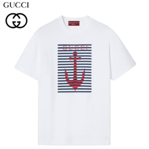GUCCI-060310 구찌 화이트 프린트 장식 티셔츠 남여공용
