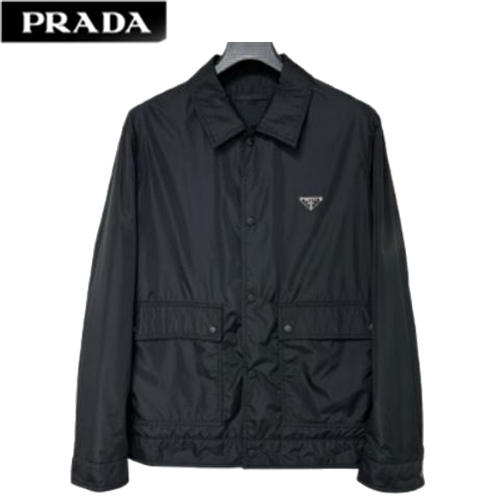 PRADA-081716 프라다 블랙 트라이앵글 로고 바람막이 재킷 남성용