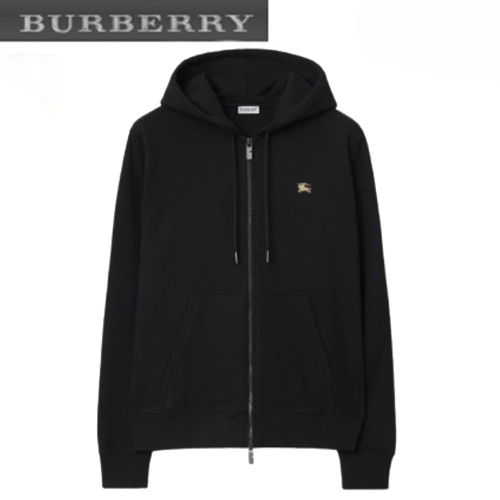 BURBERRY-81109371 버버리 블랙 크로스 스티치 EKD 코튼 지퍼 후디 남여공용