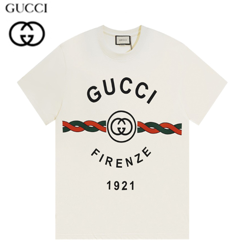 GUCCI-060916 구찌 아이보리 프린트 장식 티셔츠 남여공용