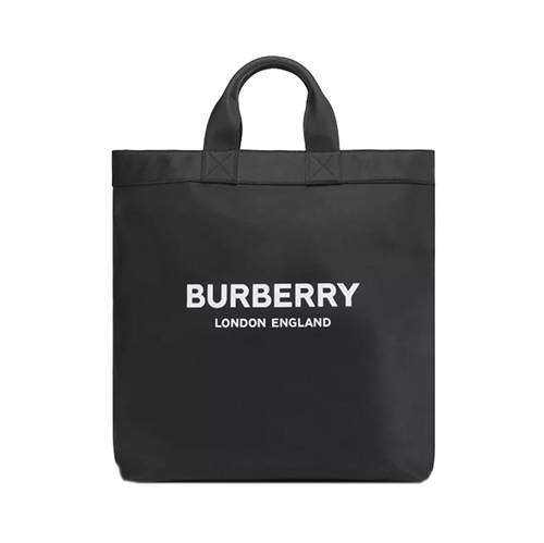 [스페셜오더]BURBERRY-80262331 버버리 블랙 로고 프린트 나일론 토트
