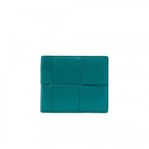 [스페셜오더]BOTTEGA VENETA-649603 보테가 베네타 맬러드 블루 맥시 인트레치아토 폴더형 반 지갑