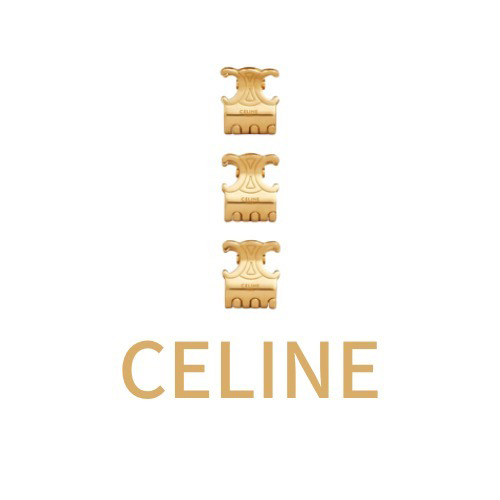 CELINE-46Y846 셀린느 골드 헤어 액세서리 미니 트리옹프 클로 3개 세트