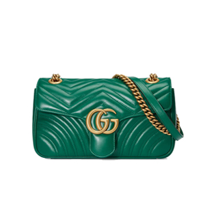 [스페셜오더]GUCCI-443497 3120 구찌 GG Marmont 그린 마틀라세 가죽 숄더 백
