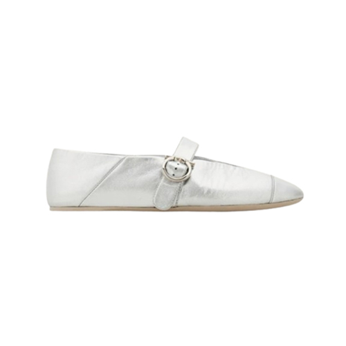 Ferragamo-01J947 페라가모 실버 간치니 발레 플랫