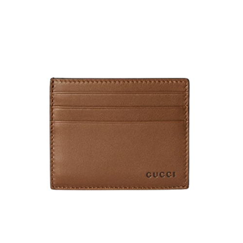 [스페셜오더]GUCCI-818952 1000 구찌 브라운 GG 엠블럼 엠보스 카드 케이스