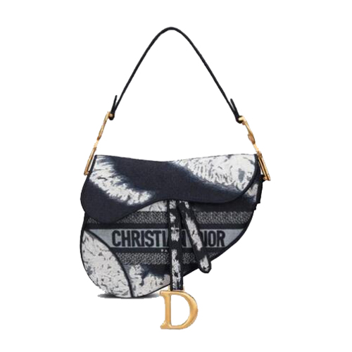 [스페셜오더]DIOR-M0446 디올 블루 Tie & Dior 자수 페브릭 새들백