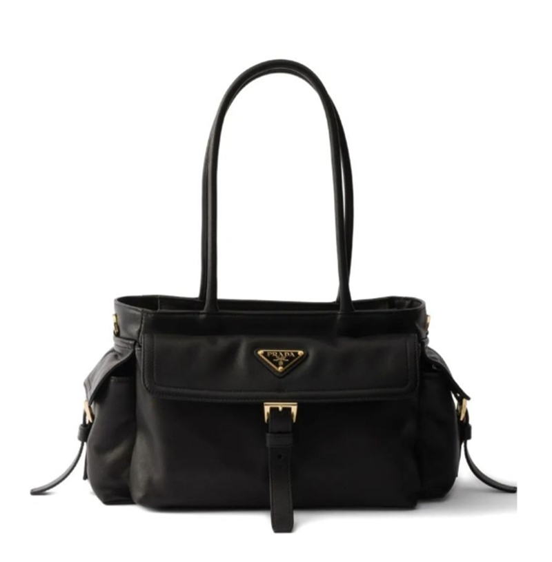 [스페셜오더]PRADA-1BG596 프라다 익스플로어 나파 레더 미디엄 리나일론 토트백 블랙