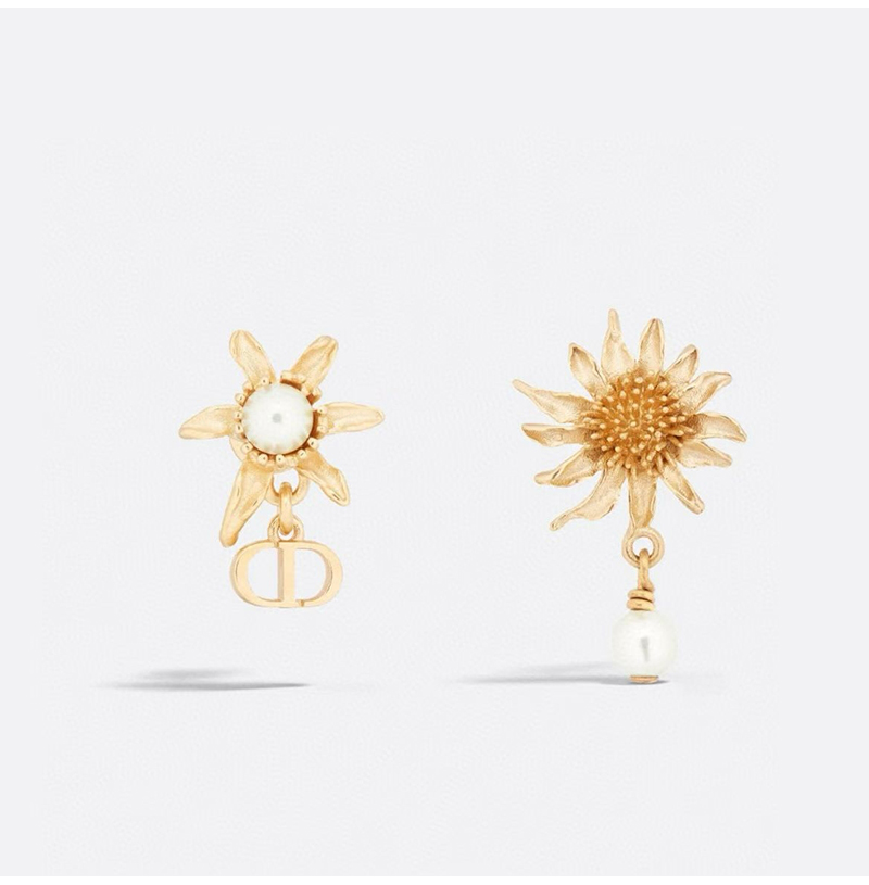 DIOR-6052 디올  해바라기 펜던트 CD 진주 귀걸이