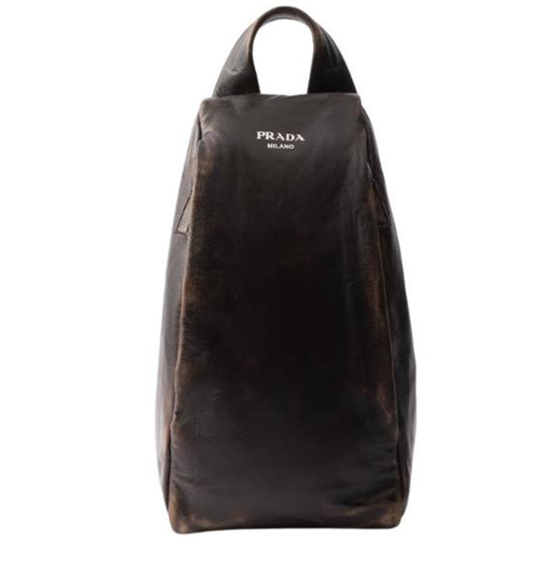 [스페셜오더]PRADA-2VZ114 프라다 빈티지 이펙트 나파 가죽 원숄더 백팩/힙색 다크브라운
