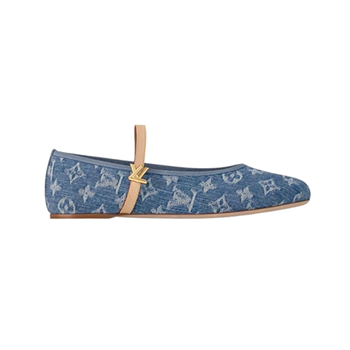 LOUIS VUITTON-1ADIBC 루이비통 블루 모노그램 데님 로미 플랫 발레리나