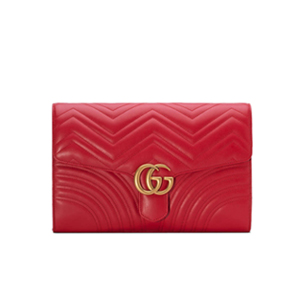 [스페셜오더]GUCCI-498079 6433 구찌 GG Marmont 레드 마틀라세 가죽 클러치