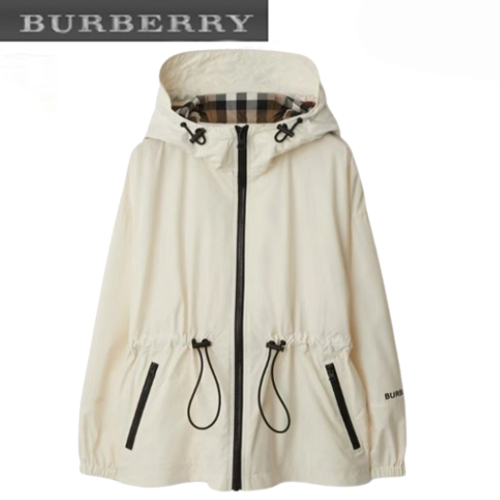 BURBERRY-08061 버버리 화이트 나일론 바람막이 후드 재킷 여성용