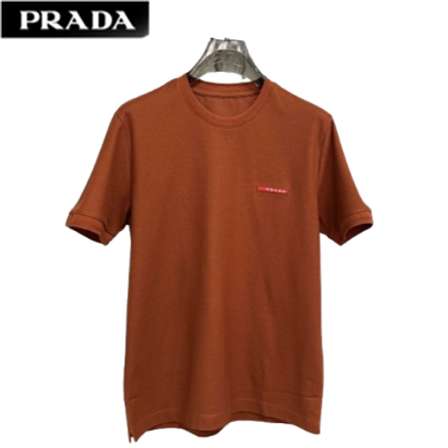 PRADA-03182 프라다 브라운 코튼 티셔츠 남성용
