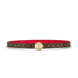 [스페셜오더]LOUIS VUITTON-M0084V 루이비통 모노그램 레드 페이턴트 송아지 가죽 LV 써클 리버서블 벨트 20MM