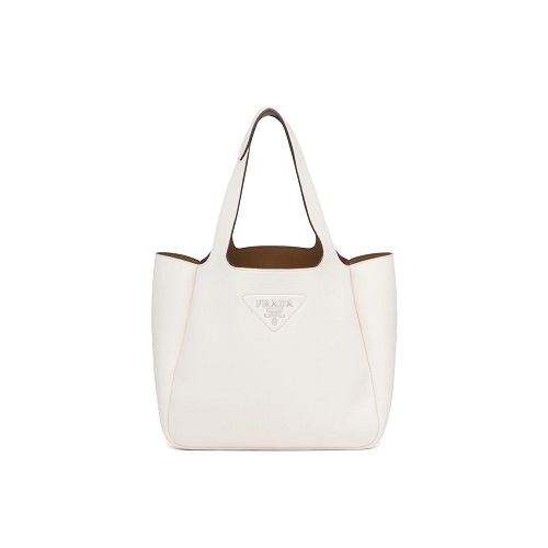 [스페셜오더]PRADA-1BG335 프라다 화이트 메탈 로고 다이노 토트백