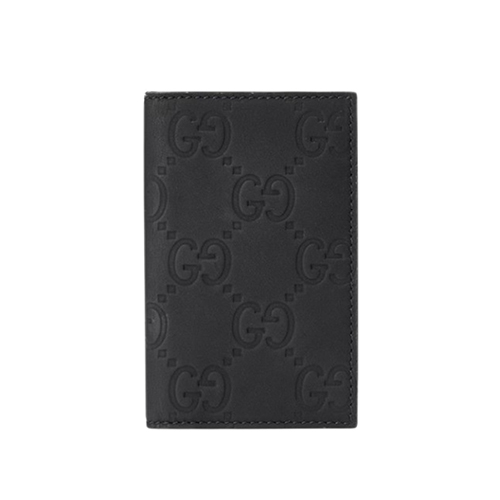 [스페셜오더]GUCCI-771317 1000 구찌 블랙 GG 러버 효과 롱 카드 케이스