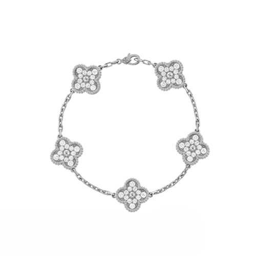 [스페셜오더]VAN CLEEF ARPELS-VCARA4 반클리프 실버 5 다이아몬드 빈티지 알함브라 브레이슬릿