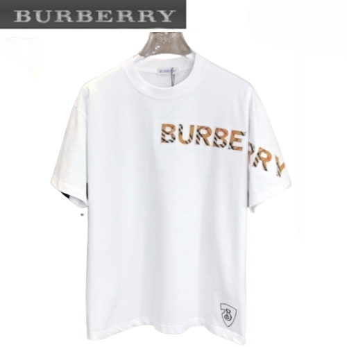 BURBERRY-05173 버버리 화이트 아플리케 장식 티셔츠 남여공용