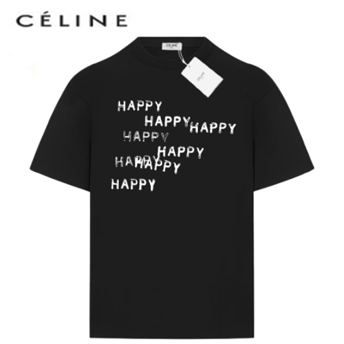CELINE-06093 셀린느 블랙 프린트 장식 티셔츠 남여공용