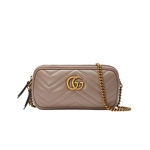 [스페셜오더]GUCCI-546581 5729 구찌 GG 마몽 더스티 핑크 마틀라세 쉐브론 가죽 미니 체인백
