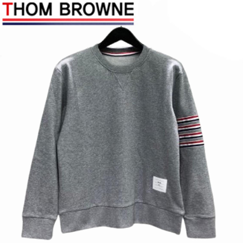 THOM BROWNE-08203 톰 브라운 그레이 스트라이프 장식 스웨트셔츠 남성용