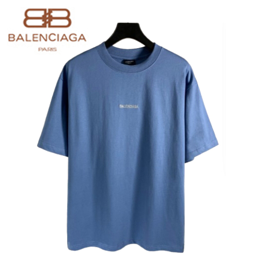BALENCIAGA-05174 발렌시아가 블루 코튼 티셔츠 남여공용