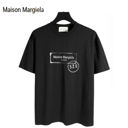 Maison Margiela-05175 메종 블랙 프린트 장식 티셔츠 남여공용
