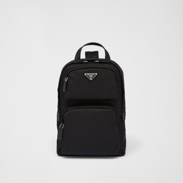 [스페셜오더]PRADA-2VZ105 프라다 블랙 리나일론 사피아노 가죽 백팩 20cm
