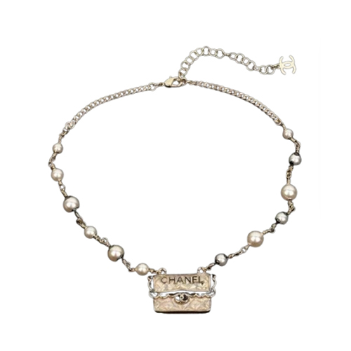 CHANEL-7543 샤넬 골드 진주 미니백 장식 목걸이