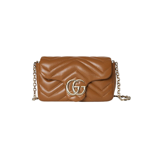 [스페셜오더]GUCCI-841290 2718 구찌 브라운 가죽 GG 마몽 미니 숄더백